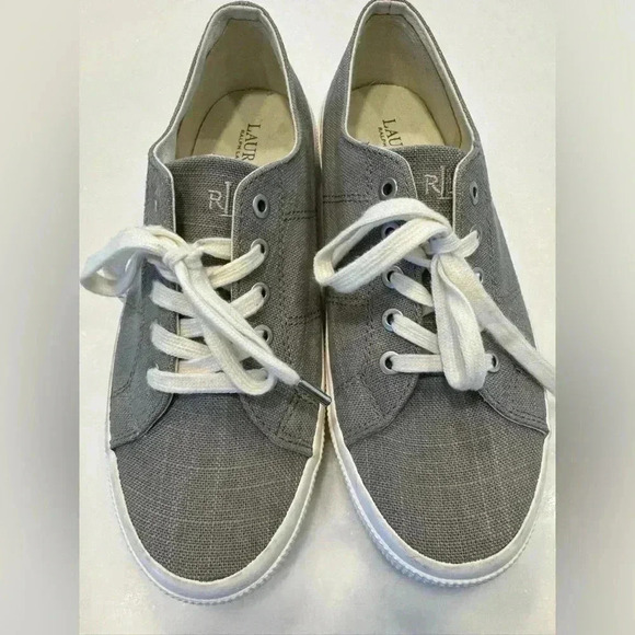 Ralph Lauren Shoes - Ralph Lauren flax linen sneakers “Jolie” light gray size 9.5 NEW